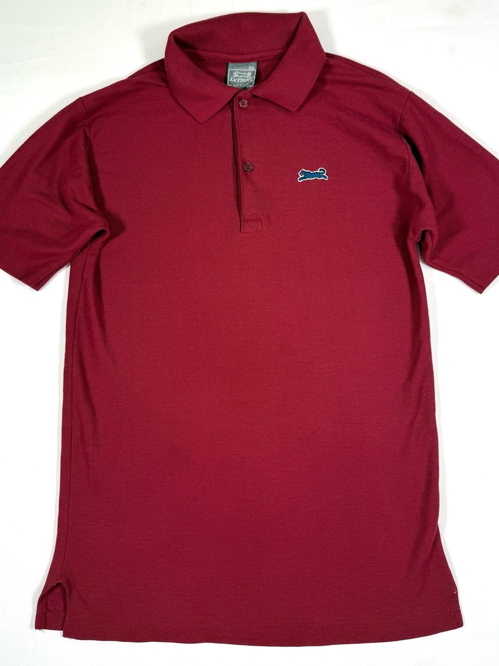 VINTAGE LE TIGRE Boys Polo Shirt XL 18-20 Made USA Preppy 80s 90s Golf Retro